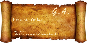 Gresko Antal névjegykártya